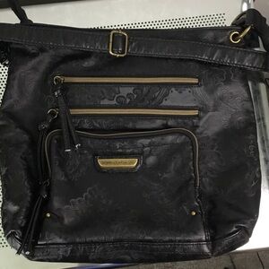 Stone Mountain Accessories Black Crossbody Bag with Gold Accents